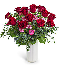 One Dozen Flirty Roses