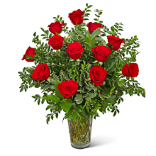 One Dozen Elegant Red Roses