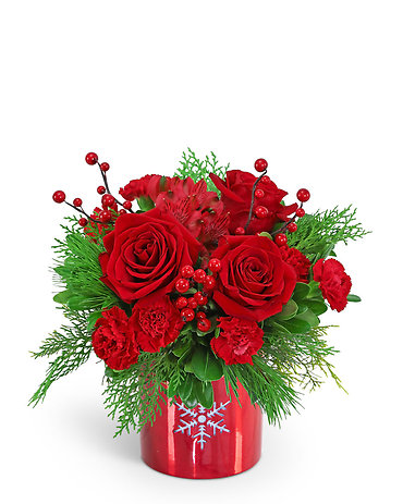 Holly Berries and Snowflakes
