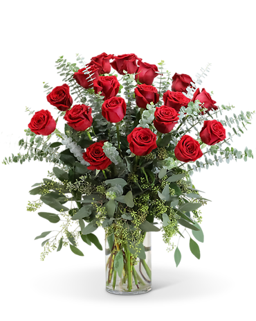 Red Roses with Eucalyptus Foliage (18)